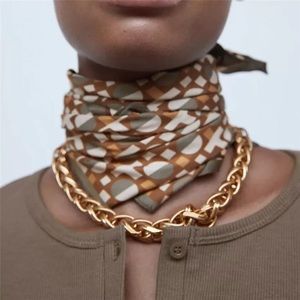 Zara Cuban Curb Braid Choker Statement Chunky Thick Necklace Gold